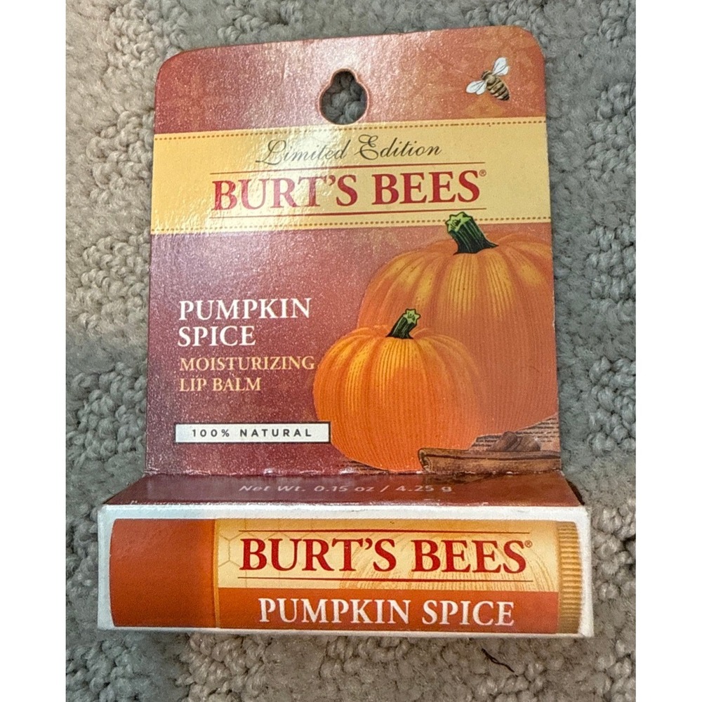 Burt's Bees Pumpkin Spice‎ Lip Balm Limited Edition 100% Natural Moisturizing
